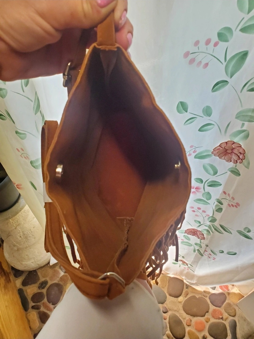 Brown Fringe Suede Crossbody Bag - Picture 6 of 8